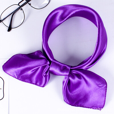 

New solid color silk scarf square female autumn&winter professional wear dance decoration gift wholesale satin small scarf