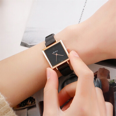 

RM Womens Casual Stainless Steel Mesh Belt Watch Simple Dial Quartz Watch