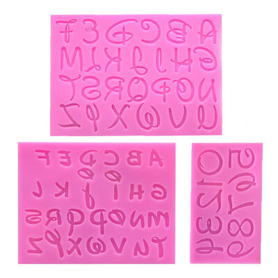 

3pcs English Letter Number Silicone Mold Fondant Cake Decoration Mould
