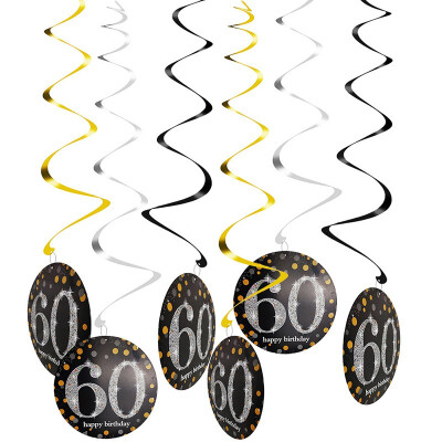 

FUNNYBUNNY 18 21 30 40 50 60 70th Birthday Party Spiral Ornaments Hanging Decoration Backdrop Curtain Wedding Backdrop