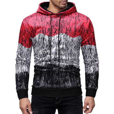 

Splash-ink Printed Contract Color Pullover Hoodie