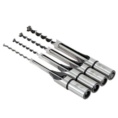 

4pcsset 14-12 Inch High Quality Woodworking Mortising Chisel Set Professional Square Hole Extended Drill 14" 516" 38" 12"