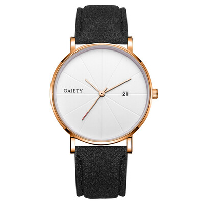 

〖Follure〗Fashion Simple Simple Casual Calendar Business Leather With Strap Mens Watch