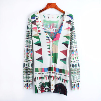 

WOMEN SWEATER LOOSE DESIGUES PRINTED LONG-SLEEVED KNIT BLOUSE