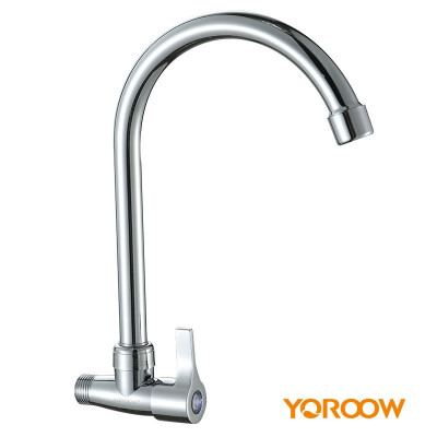 

YOROOW chrome finished wall mounted cheap zinc body kitchen sink faucet with flexible spout hose for Southeast Asia