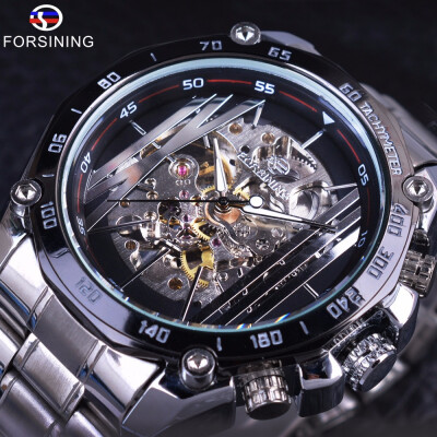 

FORSININGFusini automatic mechanical watch full hollow waterproof steel belt mens automatic mechanical watch mens watch