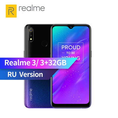 

RU version of OPPO realme 3 3GB RAM 32GB ROM 62 inch smart mobile phone 4230 mAh battery 13 2 MP Dual camera realme3 smartphone