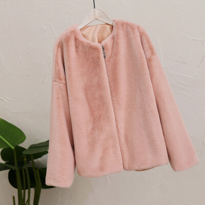 

Roseonmyhand Women Fashion Autumn Winter Long Sleeve Casual Warm Plush Short Coat