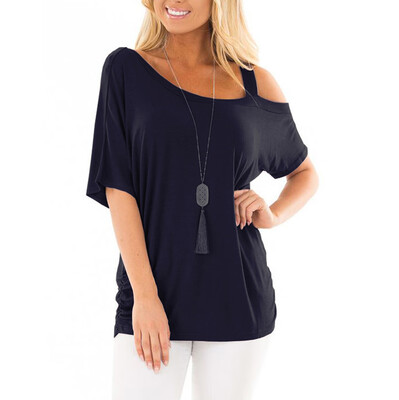 

Starmoon Womens Fashion Casual Short Sleeve Pure Color Tops Blouse Tunic T Shirts