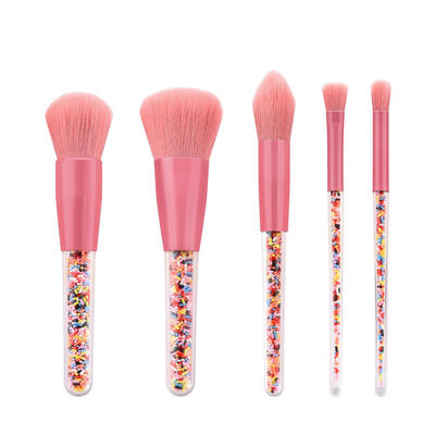 

5pcs Candy Beads Handle Makeup Brush Set Foundation Blush Face Cosmetic Pen