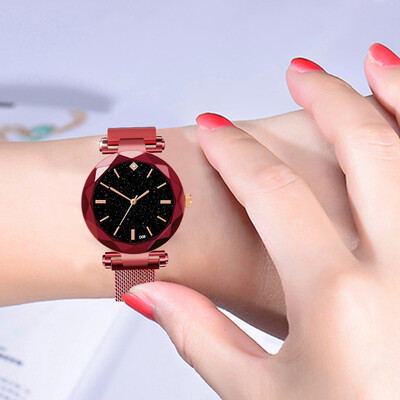 

RM Women Watch Ladies Magnetic Starry Sky Clock Diamond Female Quartz Wristwatches