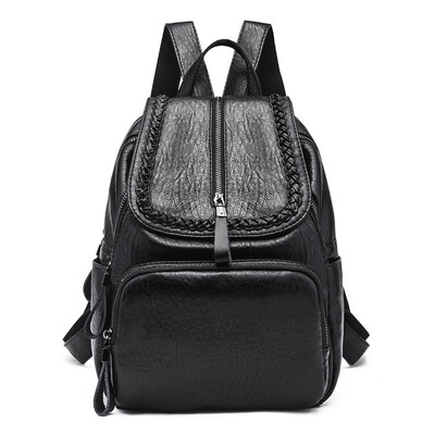 

Leather shoulder bag female 2019 new Korean version of the tide ladies casual wild bag soft leather simple travel backpack