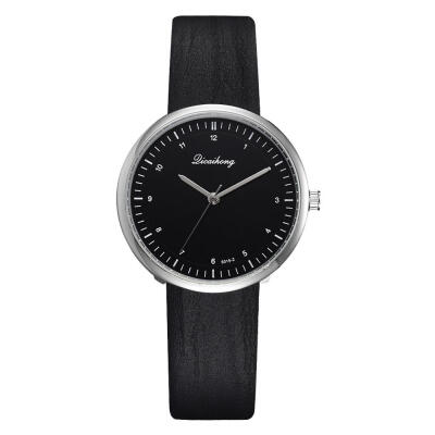 

Business Womens Watches Disc Scale Dial Ladies Featured Quartz Wristwatch Simple Leather Strap Clock Casual Reloj Mujer