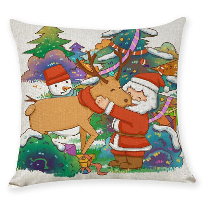 

Pillow Cover Christmas Tree Cartoon Sofa Cushion Case Protector 45x45CM Without Core