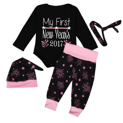 

1Set Infant Baby Boy Girl Clothes Romper Pants Leggings 4PCS New Years Outfits