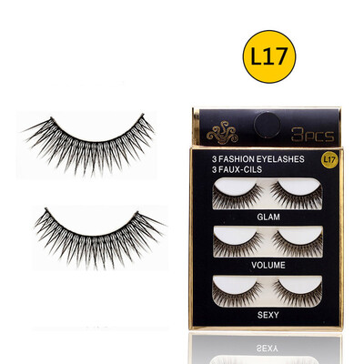 

〖Follure〗Soft 3 Pairs Long Makeup Cross Thick False Eyelashes Eye Lashes Nautral