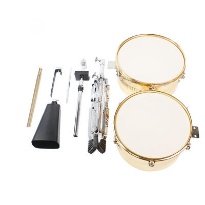 

Ktaxon Latin Percussion 13&14 in Timbales Drum Set w Stand&Cowbell Golden