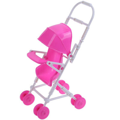 

9pcs Miniature Plastic Doll Stroller Trolley Nursery Play House Kids Toys