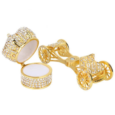 

Greensen European Style Diamond Carriage Diamond Crown Car Diamond Ring Box Home Decor Ornaments