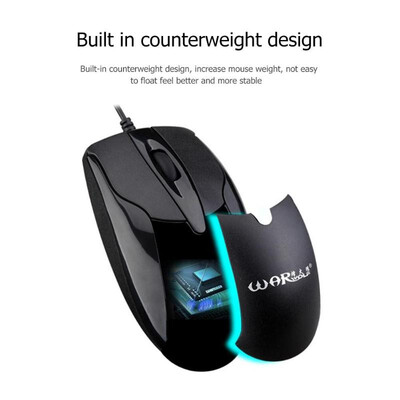 

WARWOLF -505 USB Wired Mouse 3 Buttons 1200DPI Mouse for Home Laptop PC