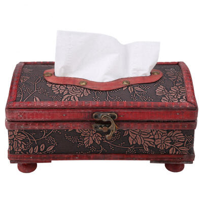 

Greensen Retro Lock Buckle Type Tissue Box Cover Holder Living Room Decoration