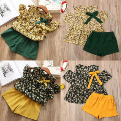 

Toddler Kid Baby Girl Clothes Tops T-shirtShorts Pants 2pcs Outfit Set Summer