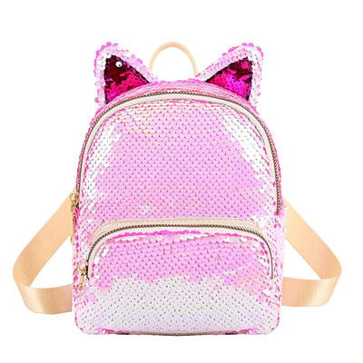

Cute Sequins Cat Ear Backpacks Women Shoulder School Bags Small Knapsack