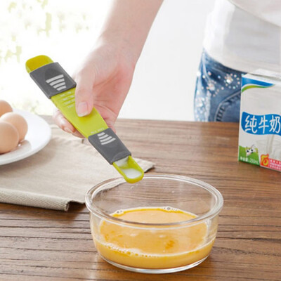 

Creative Kitchen Adjustable Milk Spoon Headed Eight Files Scale Measuring Spoons