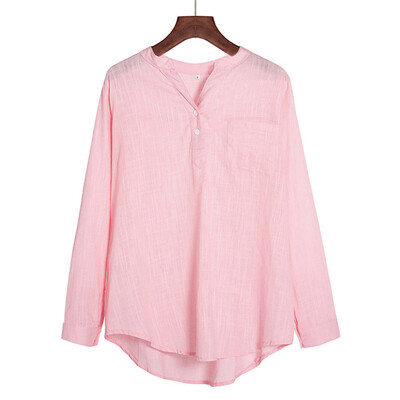 

Starmoon Womens Casual Solid Button Shirts Pocket Long Sleeve Blouses Loose Tops