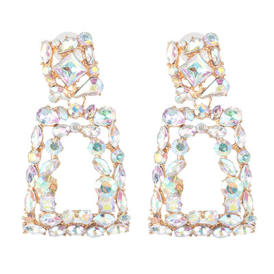 

2019 Fashion za Brand crystal geometirc Drop Earring For Women Party Gifts ethnic Statement rhinestone Earrings Jewelry