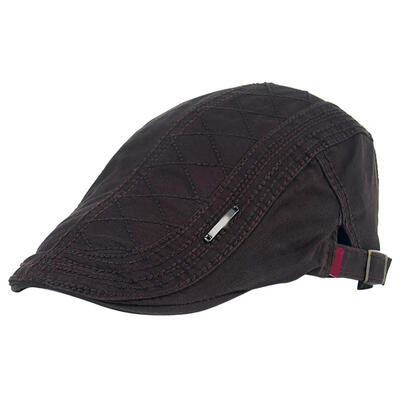 

Grid Pattern Retro Autumn Winter Cotton Men Flat Peaked Cap Newsboy Hunting Hat