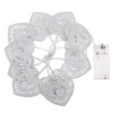 

10 LED Cool White Metal Love Heart Party Wedding Party String Fairy Light