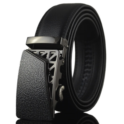 

xsby Mens Genuine Leather Belt- Ratchet Black Dress Belts for Men with Automatic Buckle