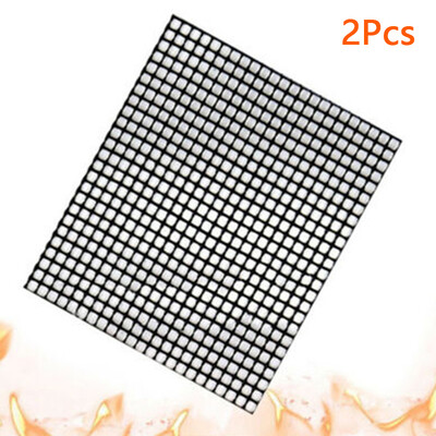 

2pcs BBQ Grill Mesh Non-Stick Mat Reusable Sheet Resistant Barbecue Meat Liner