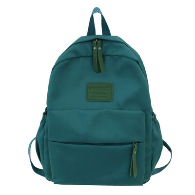 

Large Capacity Solid Color Waterproof Nylon Casual Backpack School Bag