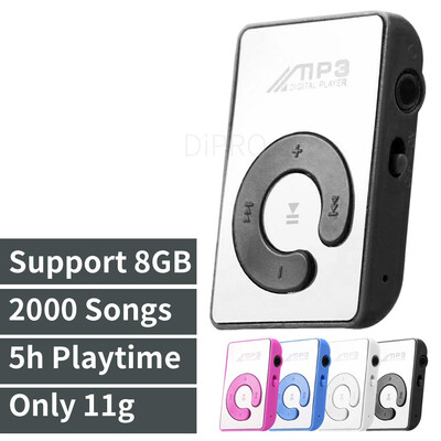 

Mini Clip Mirror MP3 Player With Micro SD TF Card Slot C Shape Sports MP3 Digital Music Player Fashion Sport Shape
