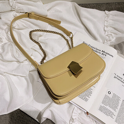 

Qiao Bani 2019 new South Korea ins fashion solid color chain tofu bag wild single shoulder diagonal trend handbags