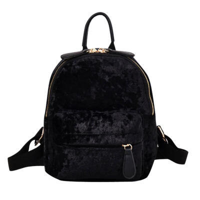 

Women Soft Velvet Backpack Teenager Girls Small Travel Backpacks School Bag