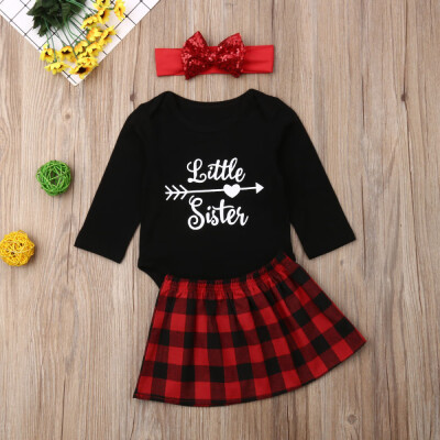 

Toddler Kids Baby Girl Xmas Clothes Sister Matching Tops Romper Dress Outfit Set