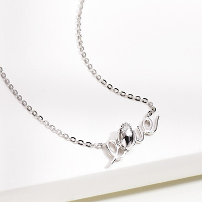 

925 Silver Lady Clavicle Chain Temperament Flower Necklace