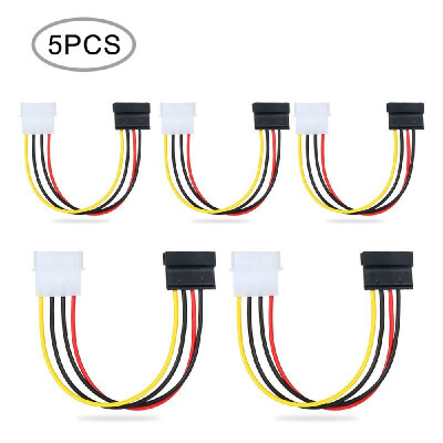 

6-Inches 4-Pin Molex to 15-Pin SATA Power Connector Adapter Cable 5Pcs