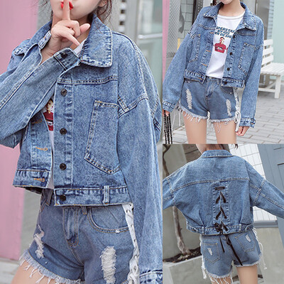 

Toponeto Womens Casual Jean Jacket Long Sleeve Denim Coat Retro Cowboy Pockets Jacket