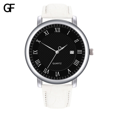 

Gobestart New Fashion High-End Mens Quartz Letter Watch Leather Strap Mens Watch