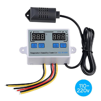 

Dual Digital Temperature Humidity Controller Home Fridge Thermostat Humidistat Thermometer Hygrometer XK-W1099 AC110-220V