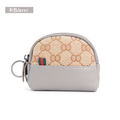 

The first layer of cowhide 2019 new ladies simple sewing thread short wallet leather buckle ultra-thin multi-card wallet