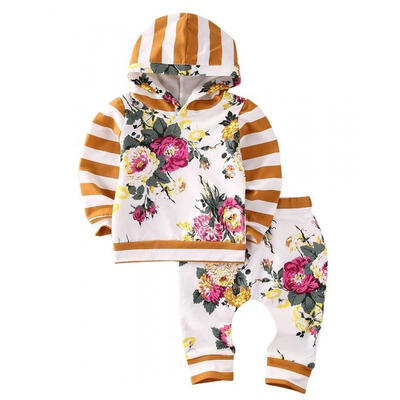 

Princess Kids Baby Girl Hooded Sweatshirt Floral Pants Leggings 2pcs Outfits Set