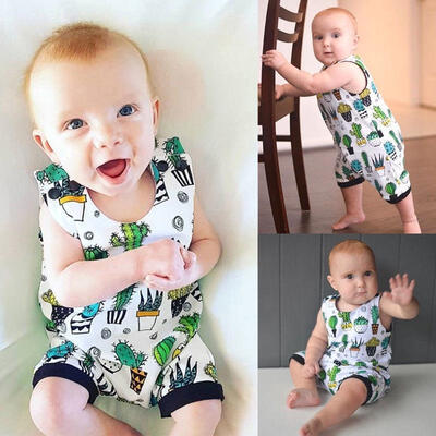 

Newborn Baby Boys Girls Floral Sleeveless Romper Jumpsuit Clothes Outfits