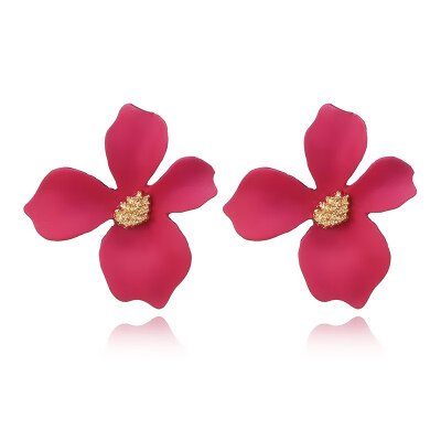 

EK842 New Fashion Plant Resin Women Hyperbole Stud Earrings Small Fresh Earrings With Color Flowers Trendy Lovely Women Jewelry