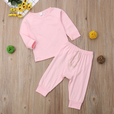 

Newborn Infant Baby Boy Girl Long Sleeve Tops T-shirt Pants Legging Outfits Set Pajamas Pjs Set Sleepwear Clothes