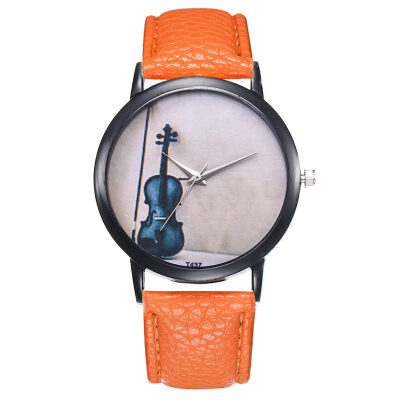 

Womens Watches Bayan Kol Saaty Fashion Simple Violin Pattern Watch Reloj De Mujer Montre Femme Acier Inoxydable